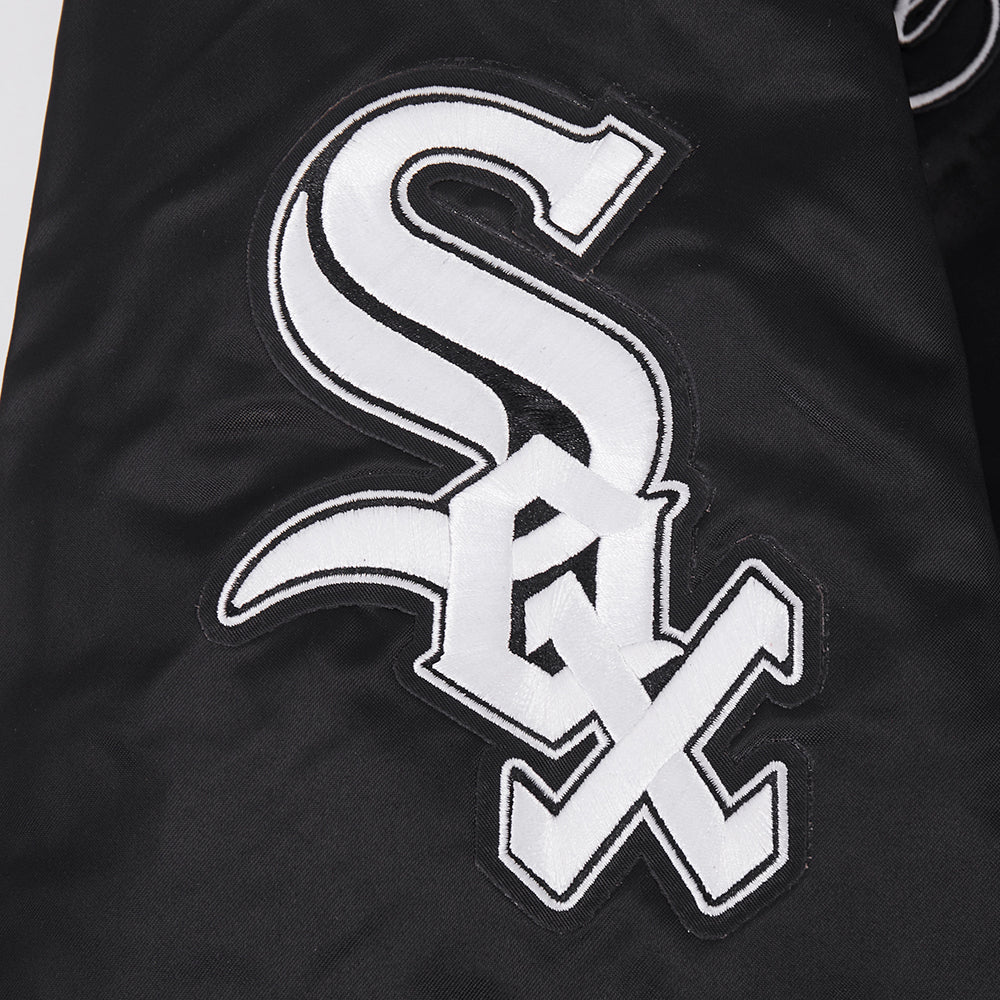 MLB CHICAGO WHITE SOX SUGAR SKULL MEN'S SATIN JACKET (BLACK) - Image 9