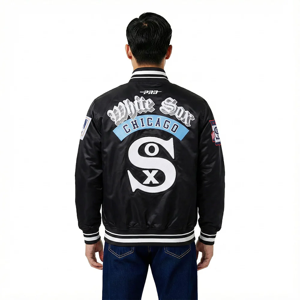 MLB CHICAGO WHITE SOX BEST OF MEN'S RIB SATIN JACKET (BLACK)