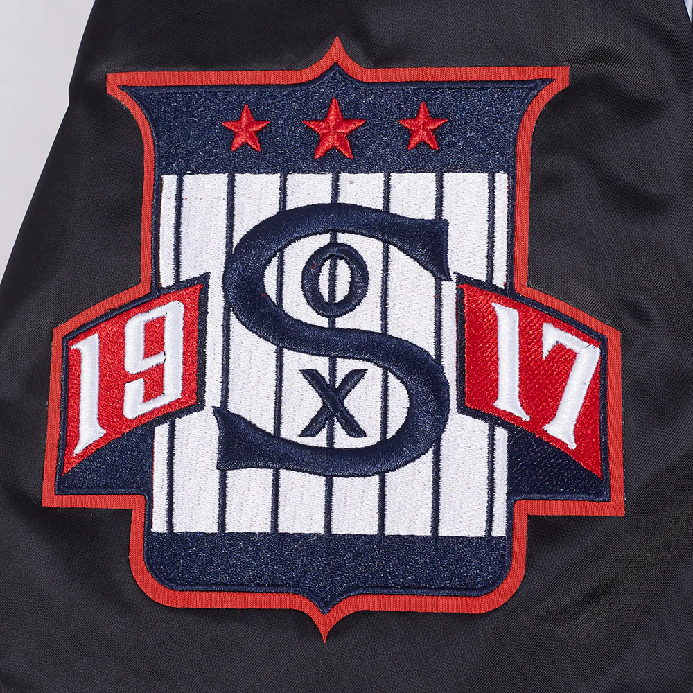 MLB CHICAGO WHITE SOX BEST OF MEN'S RIB SATIN JACKET (BLACK) - Image 5