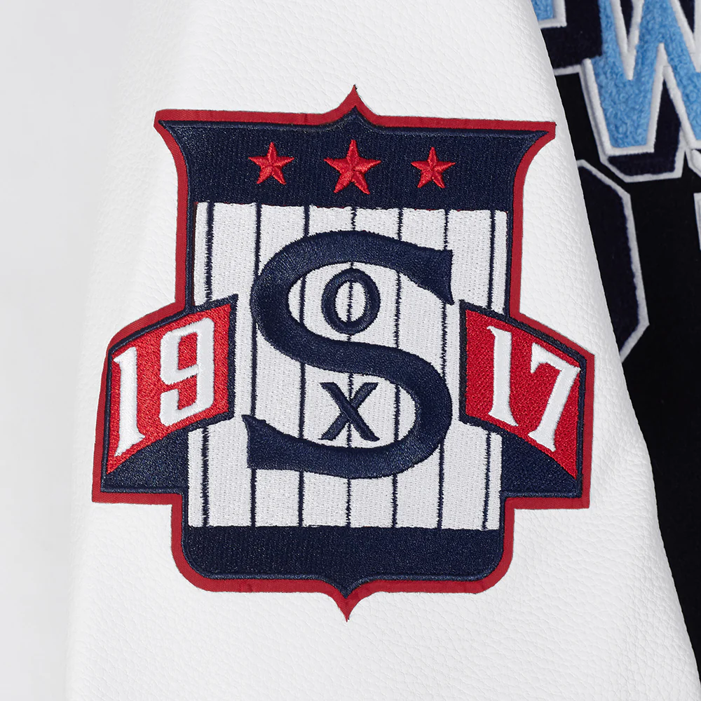 MLB CHICAGO WHITE SOX BEST OF MEN'S RIB WOOL VARSITY JACKET (BLACK/WHITE) - Image 10