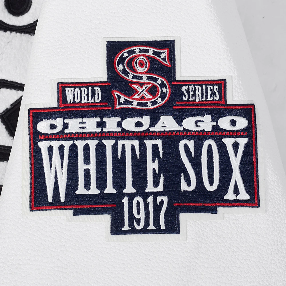 MLB CHICAGO WHITE SOX BEST OF MEN'S RIB WOOL VARSITY JACKET (BLACK/WHITE) - Image 11
