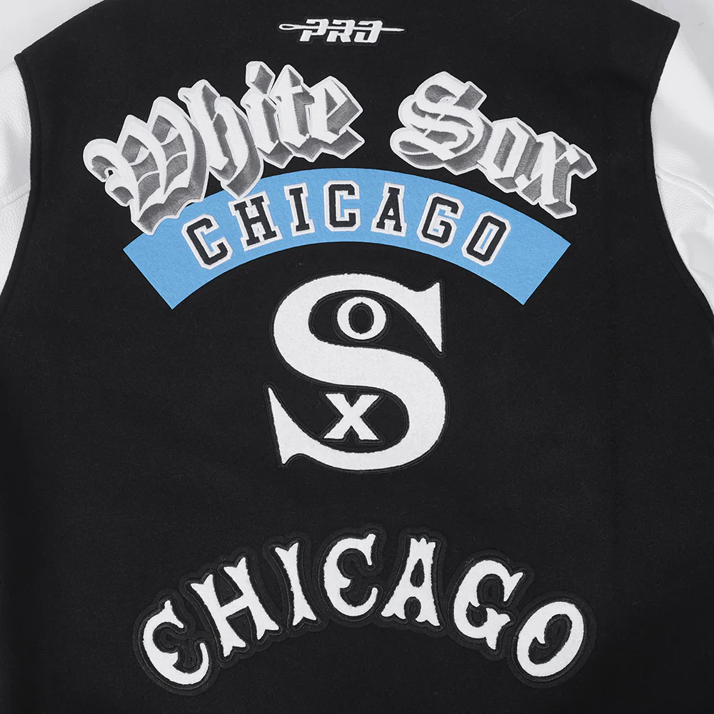 MLB CHICAGO WHITE SOX BEST OF MEN'S RIB WOOL VARSITY JACKET (BLACK/WHITE) - Image 12