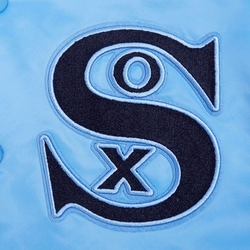 MLB CHICAGO WHITE SOX RETRO CLASSICS MEN'S PRO SATIN YD RIB JACKET (UNIVERSITY BLUE) - Image 8