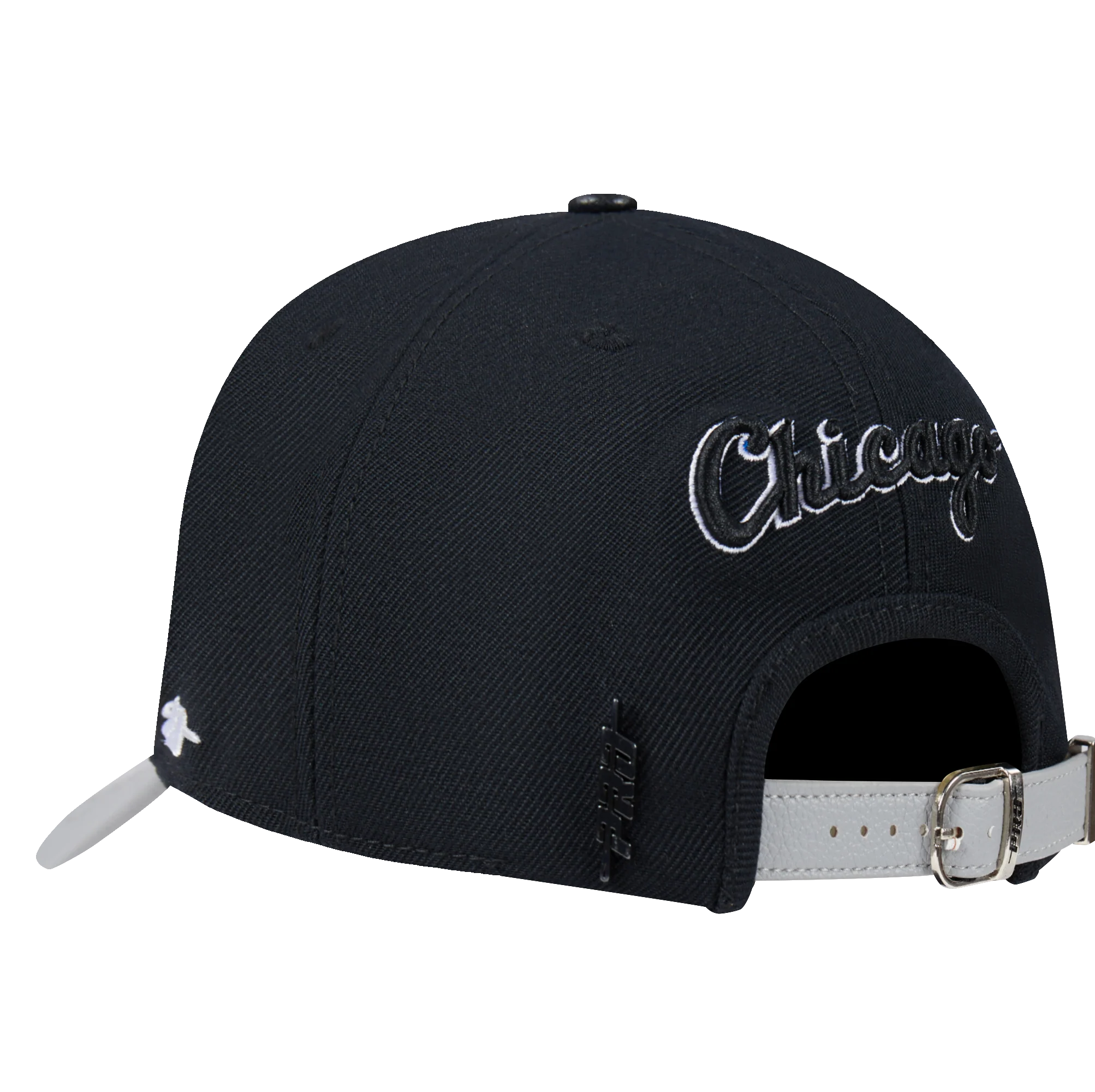 MLB CHICAGO WHITE SOX DIY PICK STITCH LEATHER PINCH FRONT STRAPBACK (BLACK) - Image 3