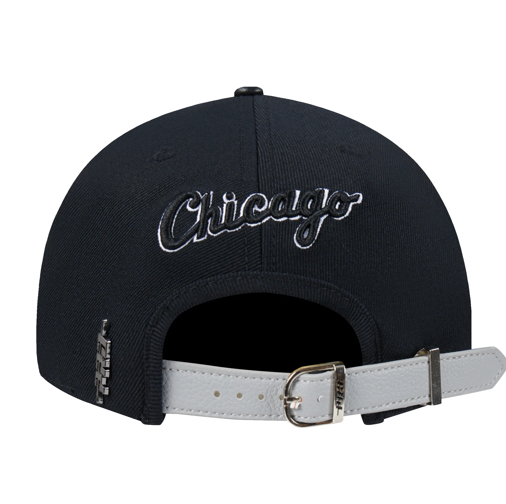 MLB CHICAGO WHITE SOX DIY PICK STITCH LEATHER PINCH FRONT STRAPBACK (BLACK) - Image 4