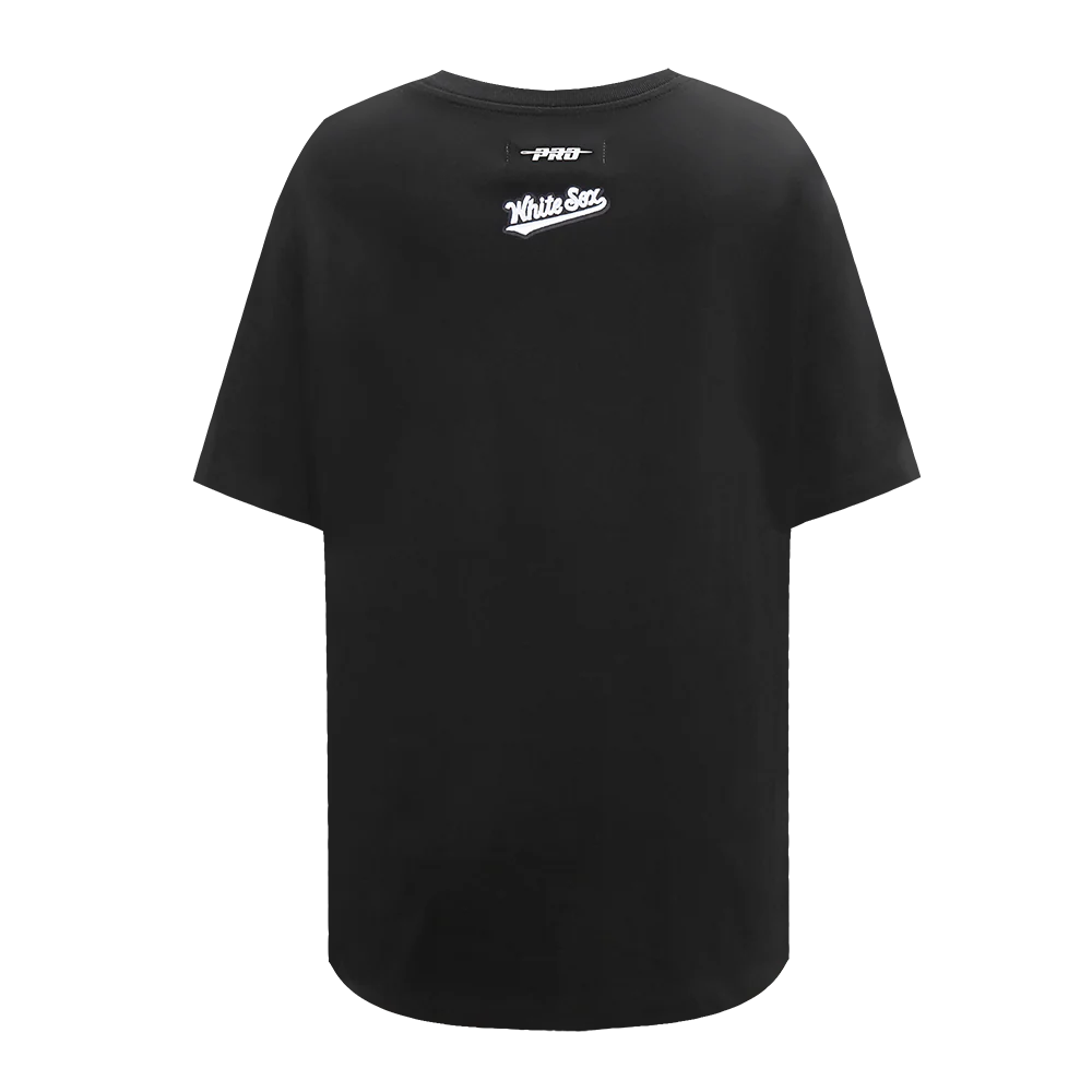 MLB CHICAGO WHITE SOX SCRIPT TAIL WOMEN'S BOYFRIEND TOP (BLACK) - Image 4