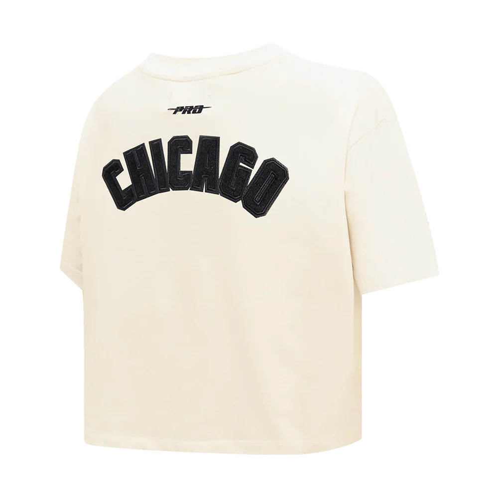 MLB CHICAGO WHITE SOX TRIPLE TONAL SINGLE JERSEY BOXY WOMEN'S TEE (EGGSHELL) - Image 3
