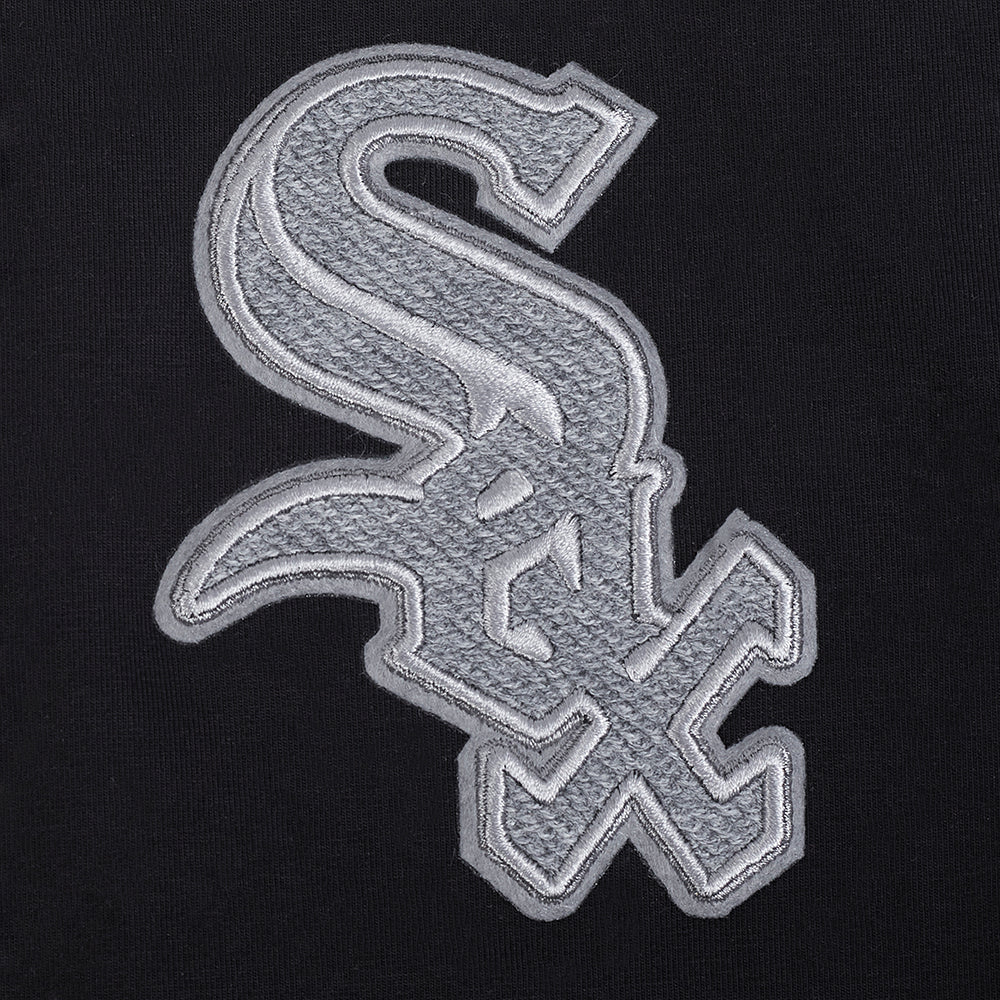 MLB CHICAGO WHITE SOX REVERSE FRENCH TERRY WOMEN'S SINGLE JERSEY BOXY TOP (BLACK) - Image 11