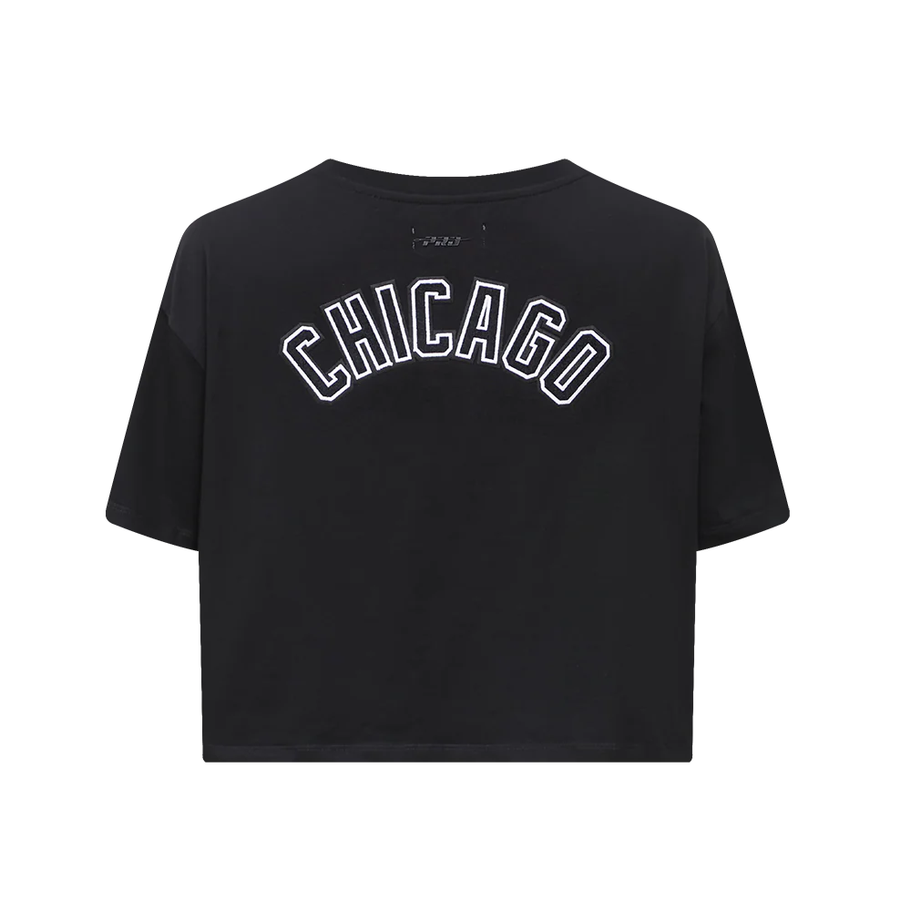 MLB CHICAGO WHITE SOX CLASSIC WOMEN'S BOXY TOP (BLACK) - Image 3