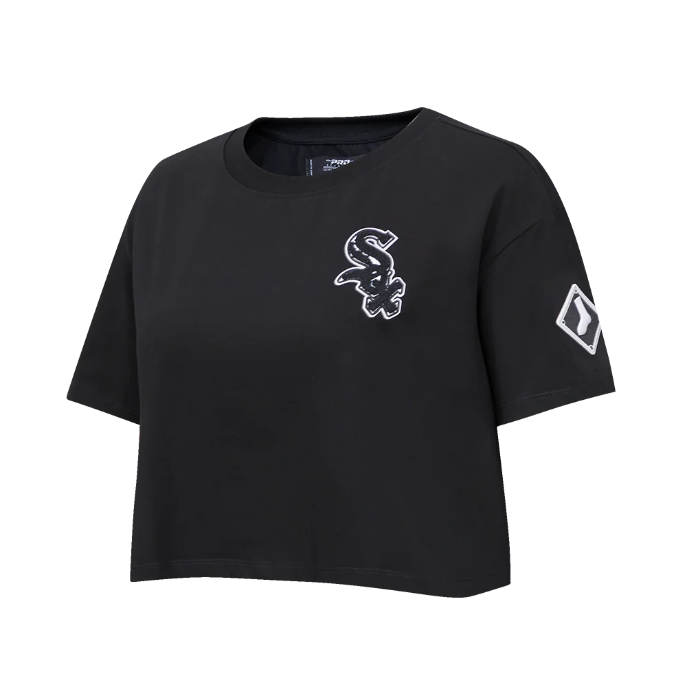 MLB CHICAGO WHITE SOX CLASSIC WOMEN'S BOXY TOP (BLACK) - Image 4
