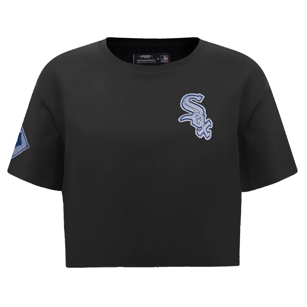 MLB CHICAGO WHITE SOX VARSITY BLUES WOMEN'S BOXY TOP (BLACK)