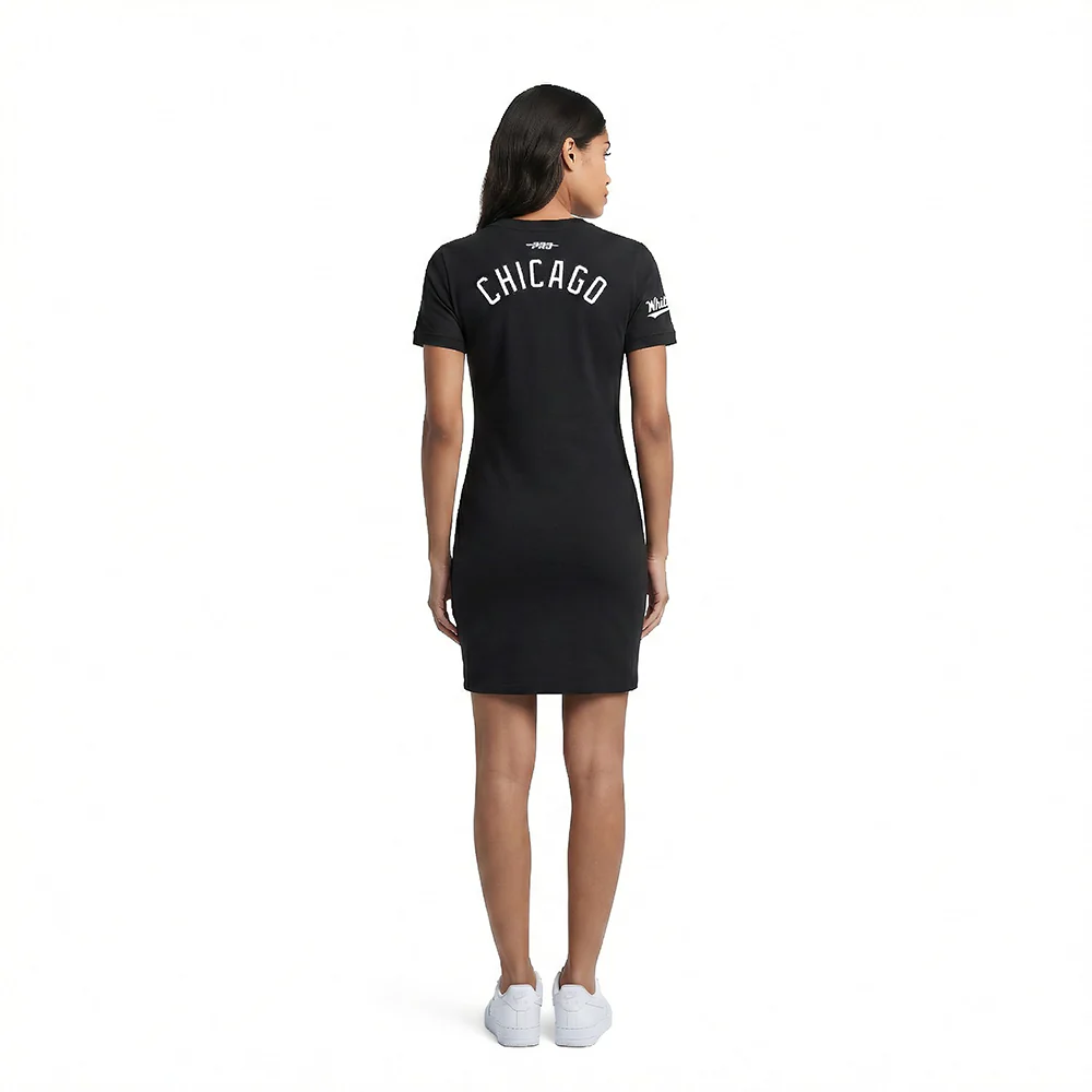 MLB CHICAGO WHITE SOX CLASSIC CHENILLE WOMEN'S BODYCON DRESS (BLACK) - Image 2