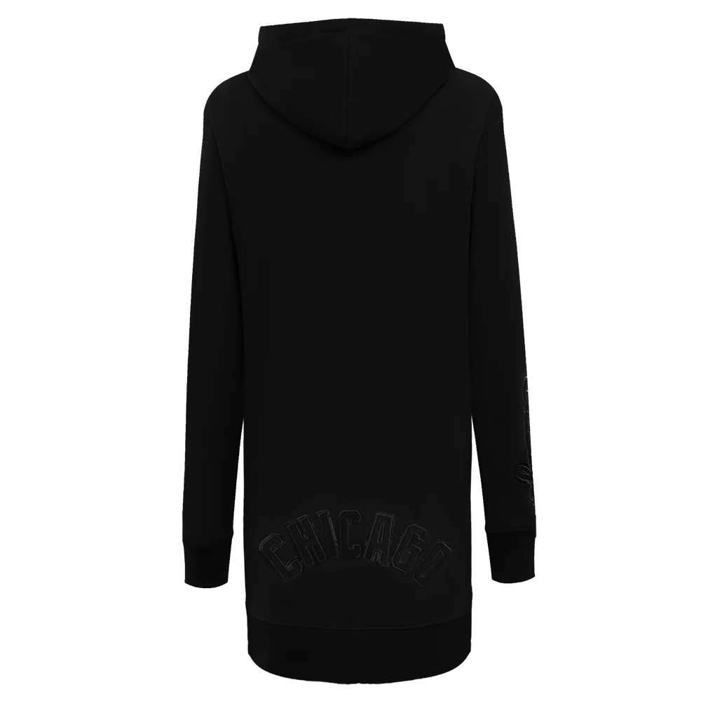 MLB CHICAGO WHITE SOX TRIPLE BLACK WOMEN'S HOODIE DRESS (TRIPLE BLACK) - Image 4