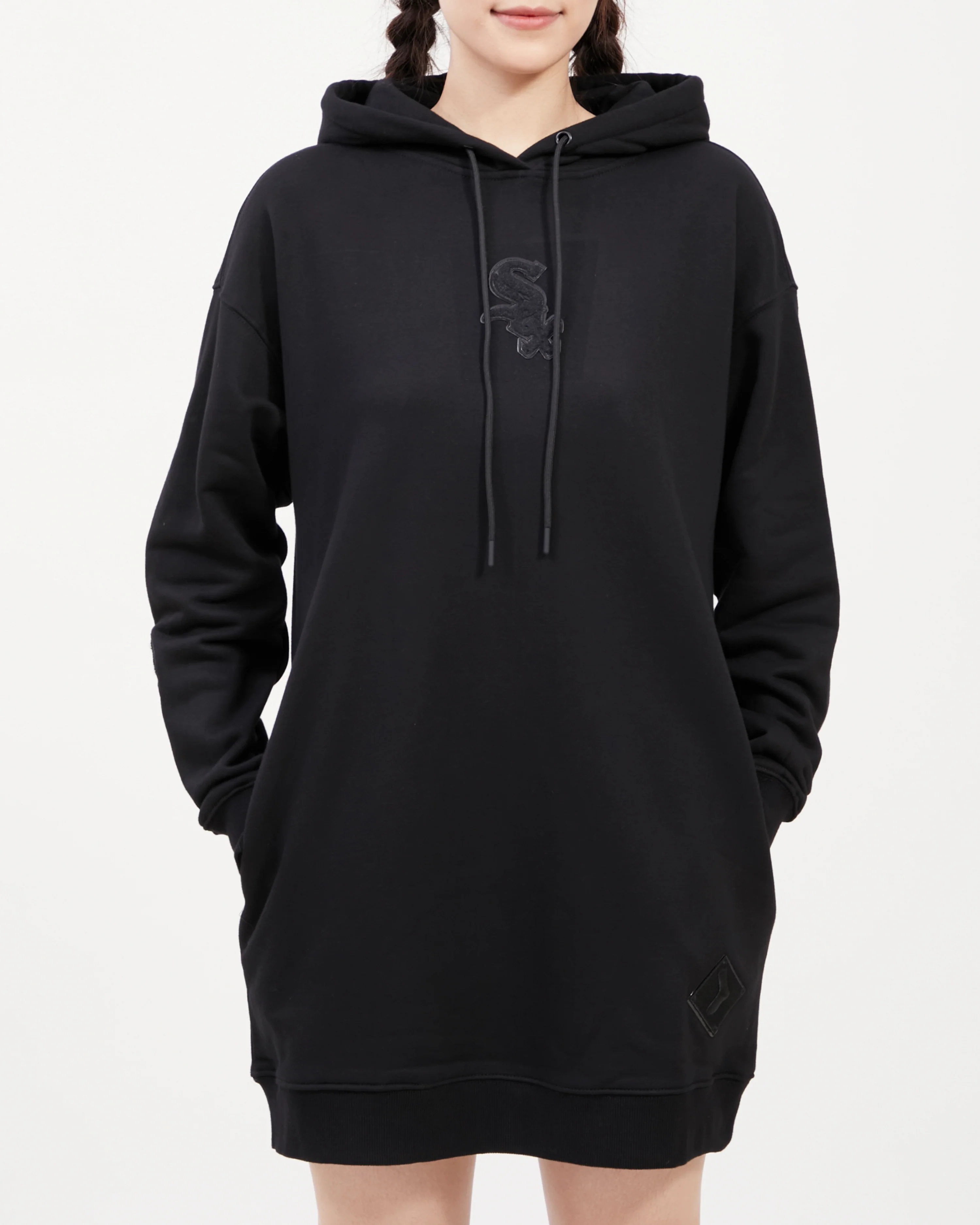 MLB CHICAGO WHITE SOX TRIPLE BLACK WOMEN'S HOODIE DRESS (TRIPLE BLACK) - Image 9