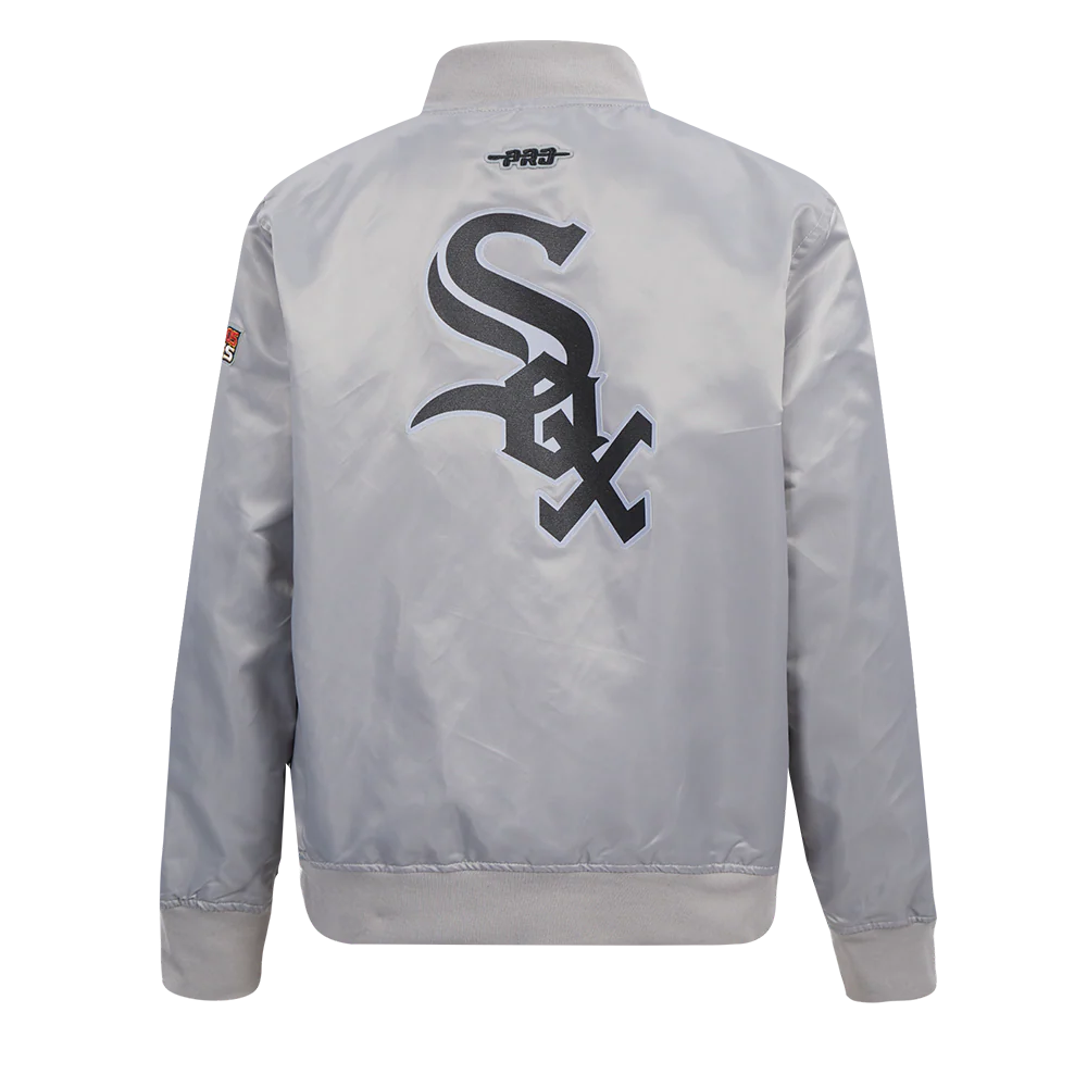 MLB CHICAGO WHITE SOX CLASSIC BIG BOYS SATIN JACKET (SILVER) - Image 4