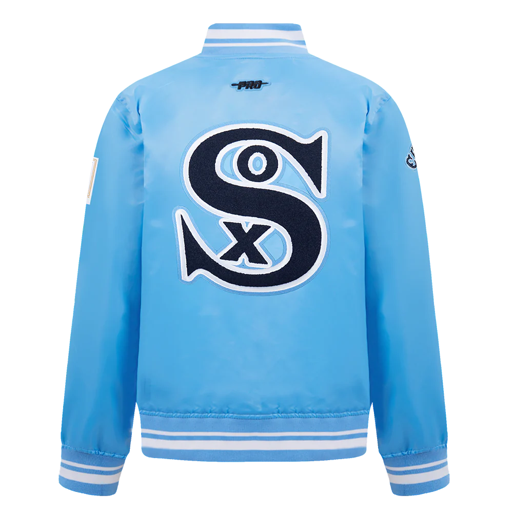 MLB CHICAGO WHITE SOX RETRO CLASSIC BIG BOYS RIB SATIN JACKET (UNIVERSITY BLUE) - Image 3