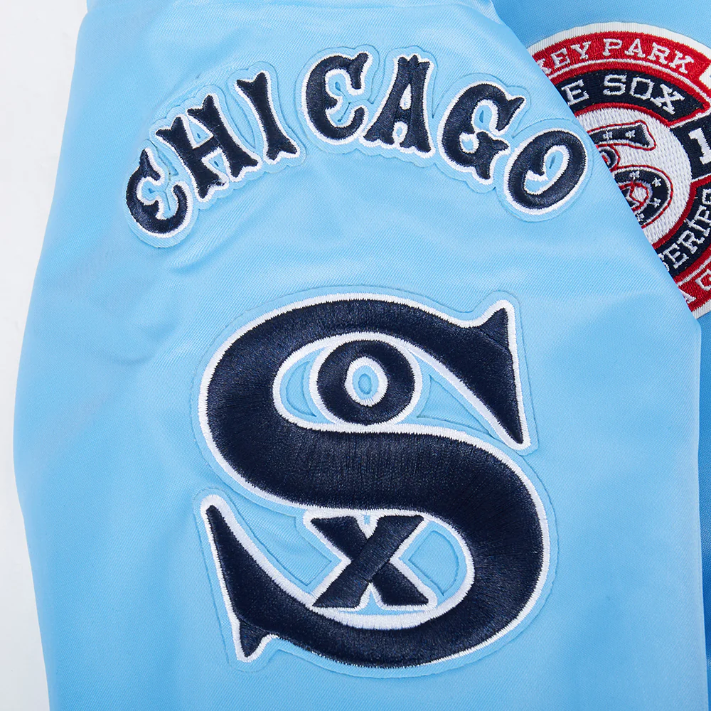 MLB CHICAGO WHITE SOX RETRO CLASSIC BIG BOYS RIB SATIN JACKET (UNIVERSITY BLUE) - Image 5
