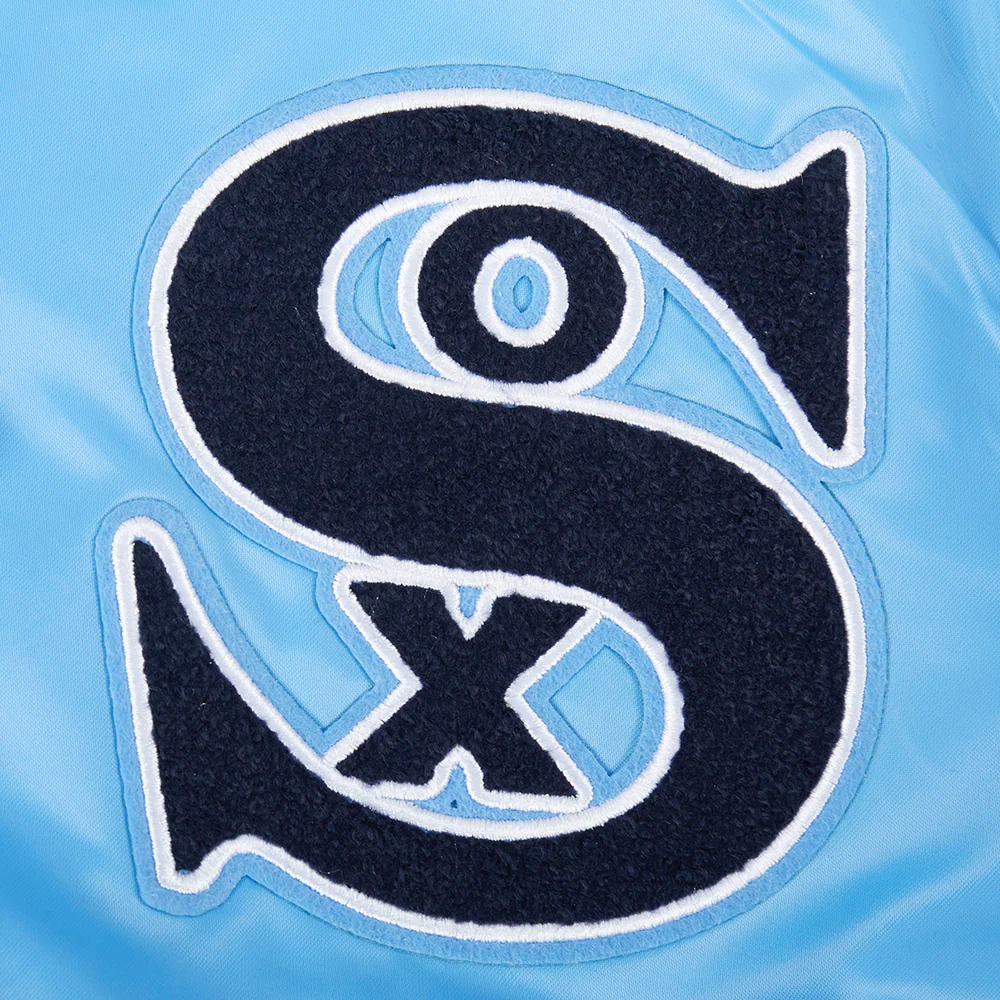 MLB CHICAGO WHITE SOX RETRO CLASSIC BIG BOYS RIB SATIN JACKET (UNIVERSITY BLUE) - Image 8