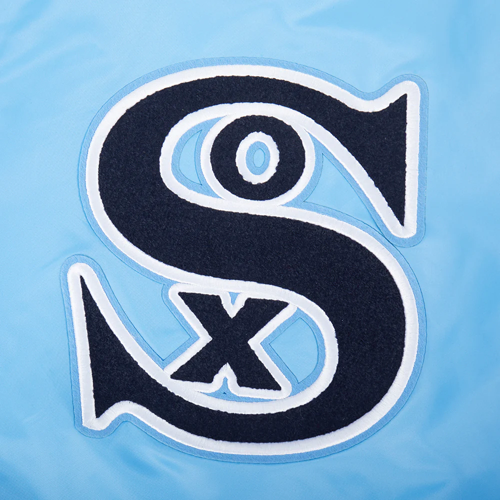 MLB CHICAGO WHITE SOX RETRO CLASSIC BIG BOYS RIB SATIN JACKET (UNIVERSITY BLUE) - Image 9