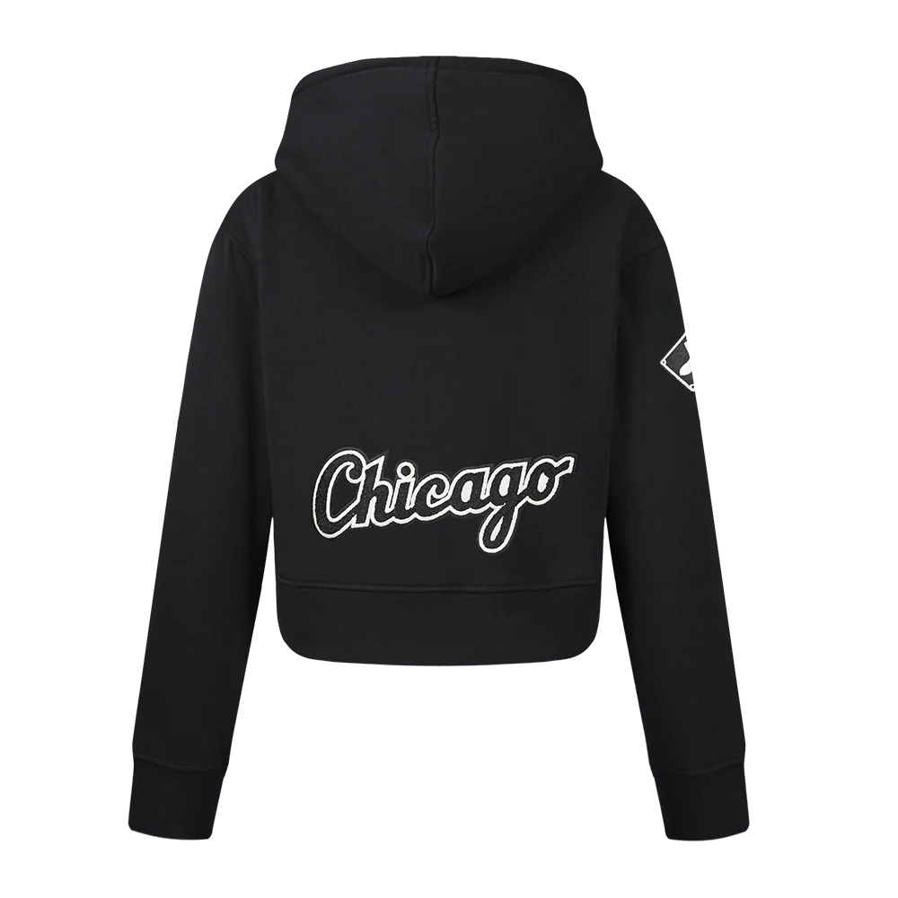 MLB CHICAGO WHITE SOX CLASSIC BIG GIRLS FLEECE FZ HOODIE (BLACK) - Image 3