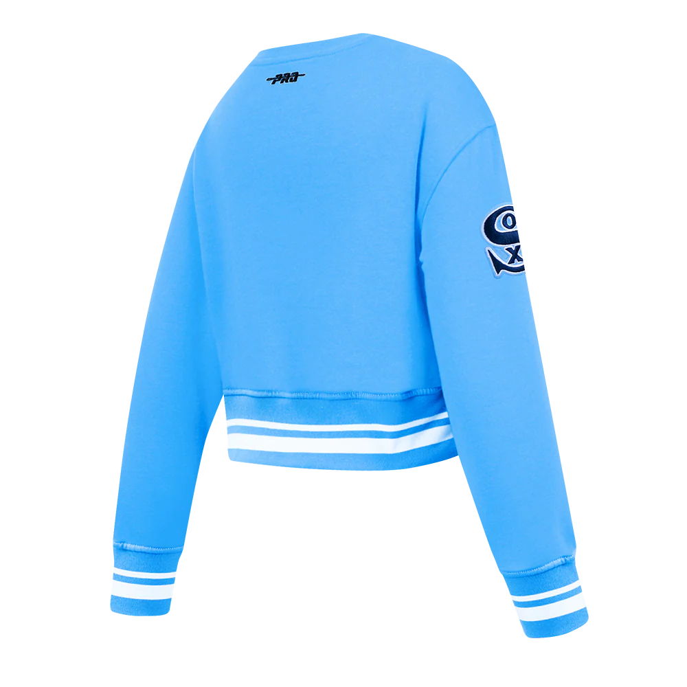 MLB CHICAGO WHITE SOX RETRO CLASSIC BIG GIRLS RIB FLEECE CREWNECK (UNIVERSITY BLUE) - Image 4