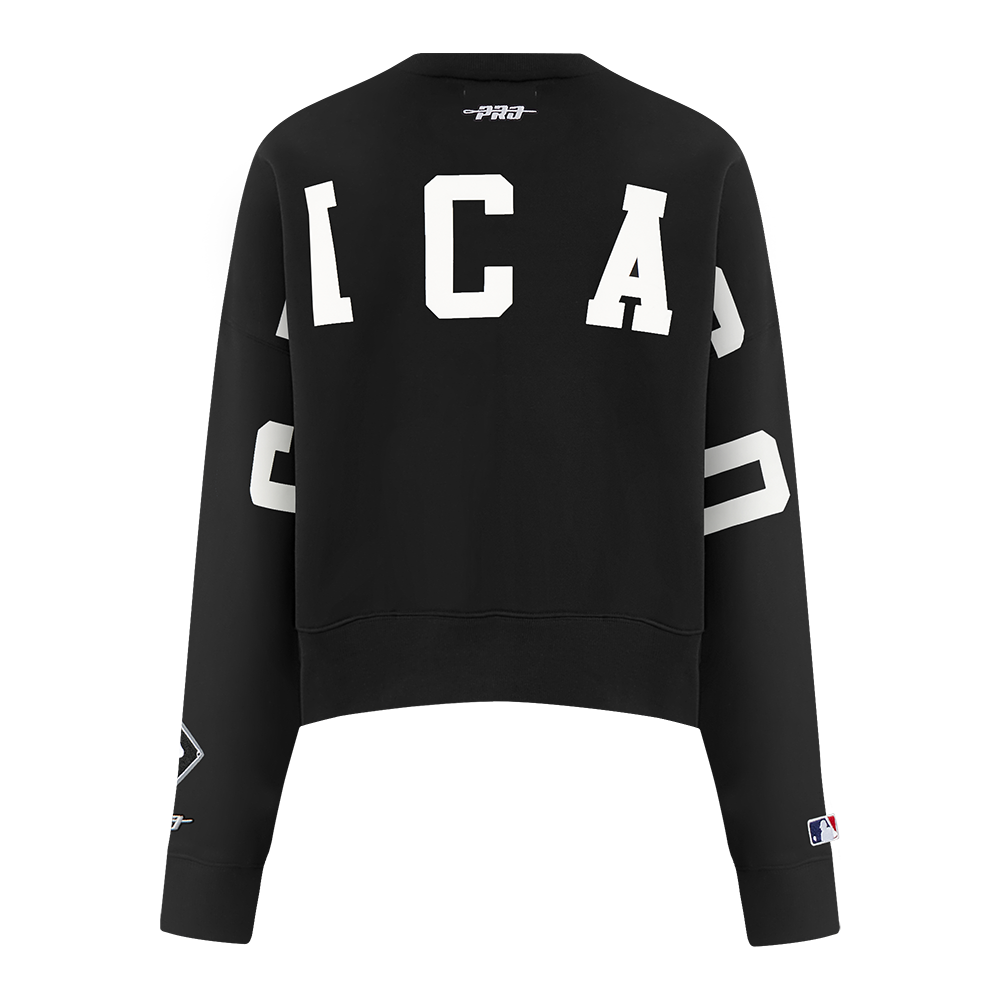 MLB CHICAGO WHITE SOX WINGSPAN WOMEN'S FLEECE CREWNECK (BLACK) - Image 5