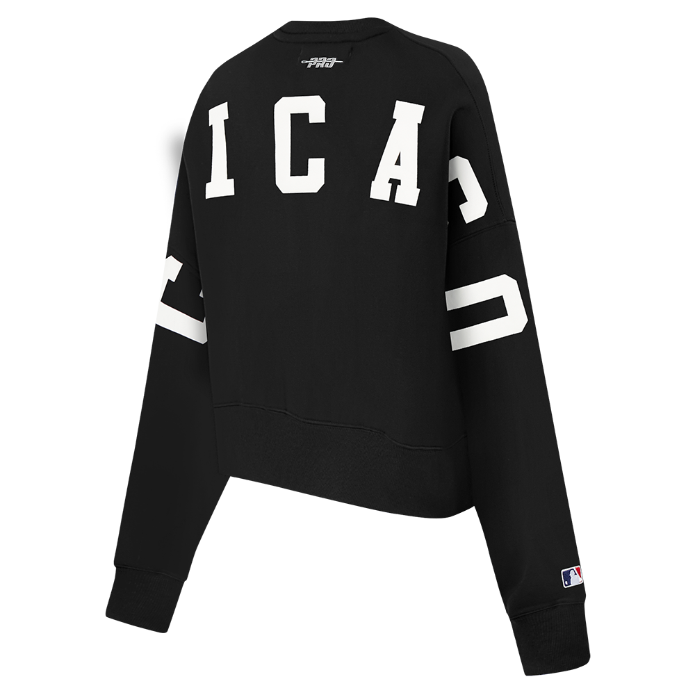 MLB CHICAGO WHITE SOX WINGSPAN WOMEN'S FLEECE CREWNECK (BLACK) - Image 6