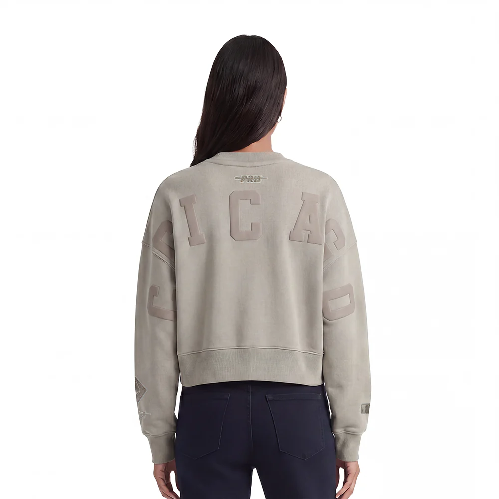 MLB CHICAGO WHITE SOX WINGSPAN WOMEN'S FLEECE CREWNECK (TAUPE)