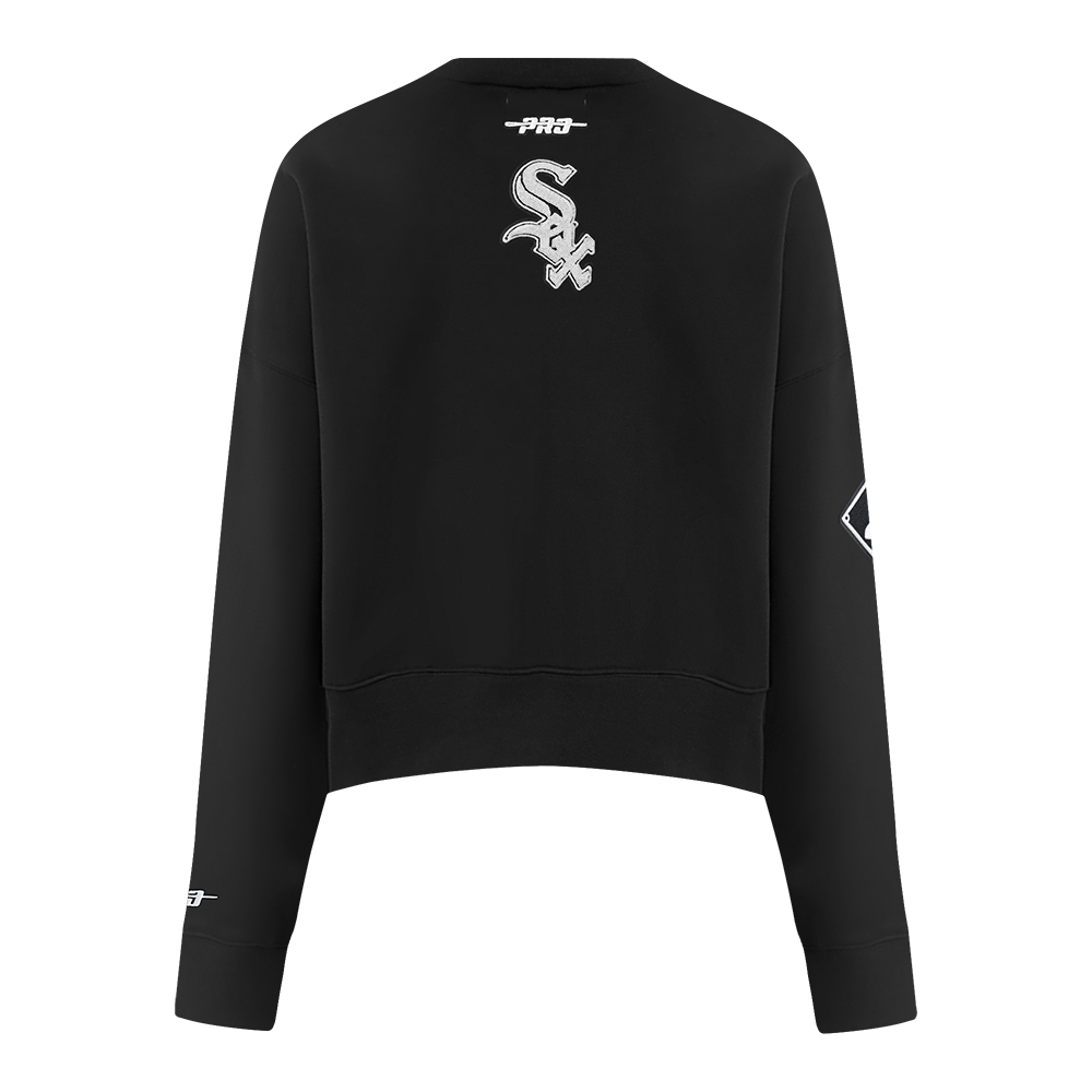 MLB CHICAGO WHITE SOX GAME DAY CLASSICS WOMEN'S DOUBLE KNIT CREWNECK (BLACK) - Image 5