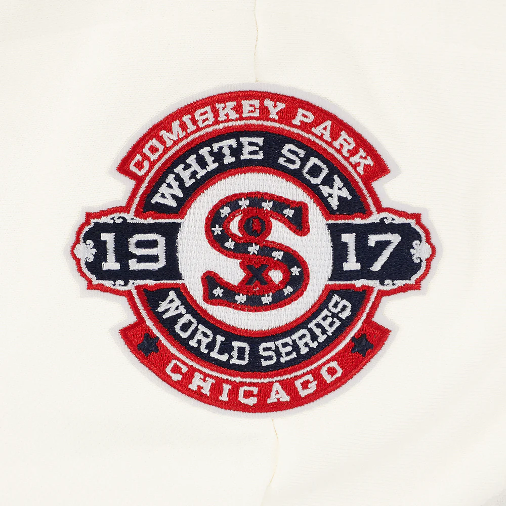 MLB CHICAGO WHITE SOX RETRO CLASSICS WOMEN'S CROPPED PULLOVER HOODIE (EGGSHELL/ BLACK) - Image 6