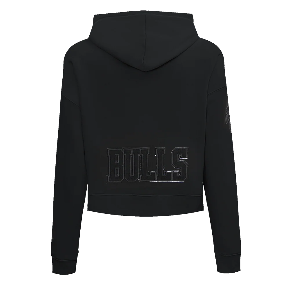MLB CHICAGO WHITE SOX TRIPLE BLACK WOMEN'S CROPPED PULLOVER HOODIE (TRIPLE BLACK) - Image 4