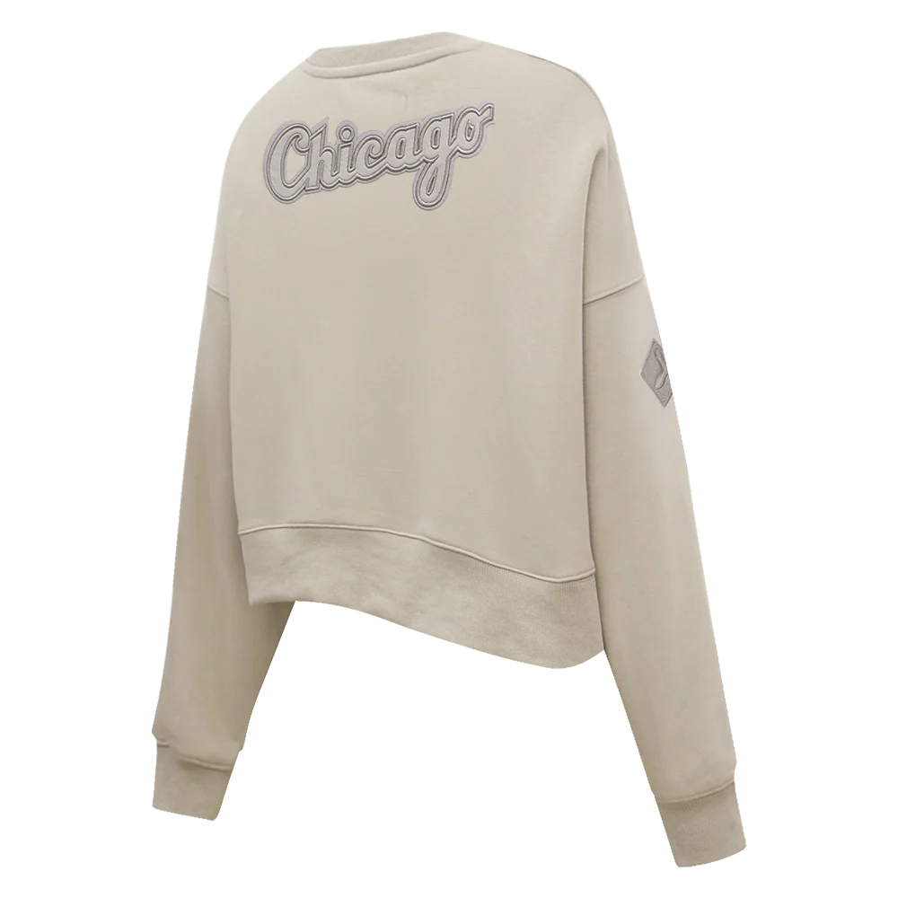 MLB CHICAGO WHITE SOX NEUTRAL WOMEN'S CREWNECK (TAUPE) - Image 4
