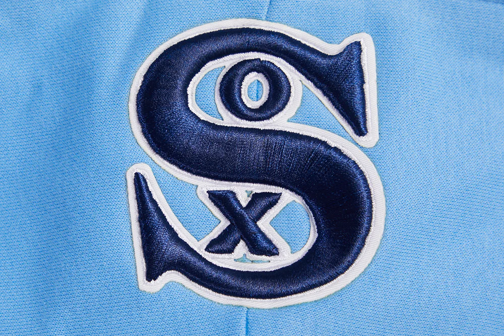 MLB CHICAGO WHITE SOX RETRO CLASSIC WOMEN'S RIB CROPPED PULLOVER HOODIE (UNIVERSITY BLUE/WHITE) - Image 5