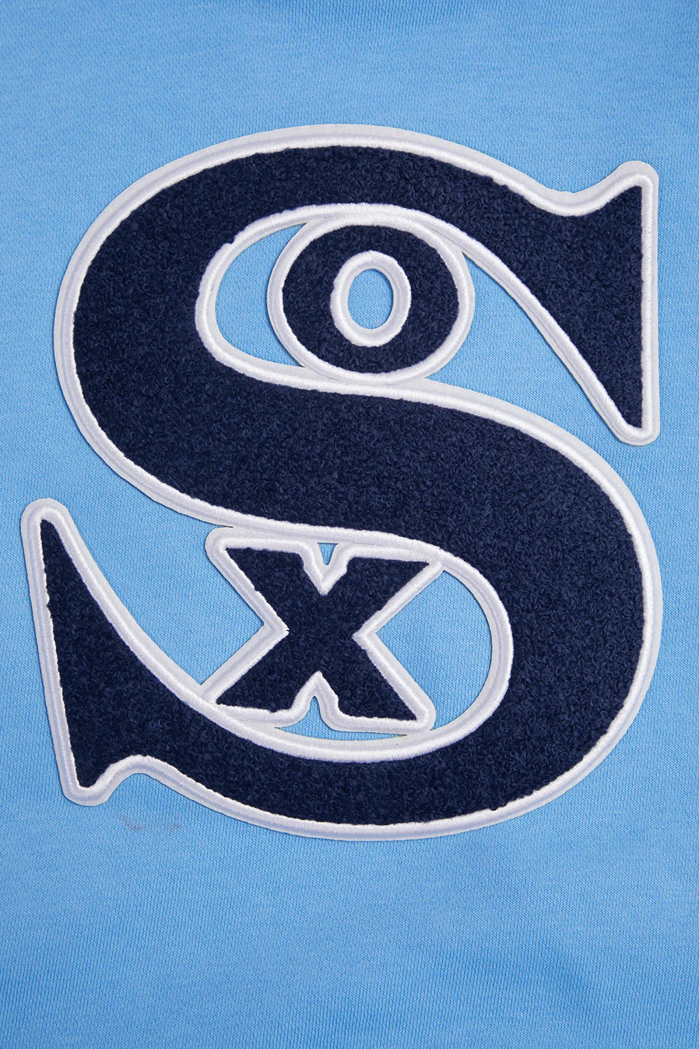 MLB CHICAGO WHITE SOX RETRO CLASSIC WOMEN'S RIB CROPPED PULLOVER HOODIE (UNIVERSITY BLUE/WHITE) - Image 7