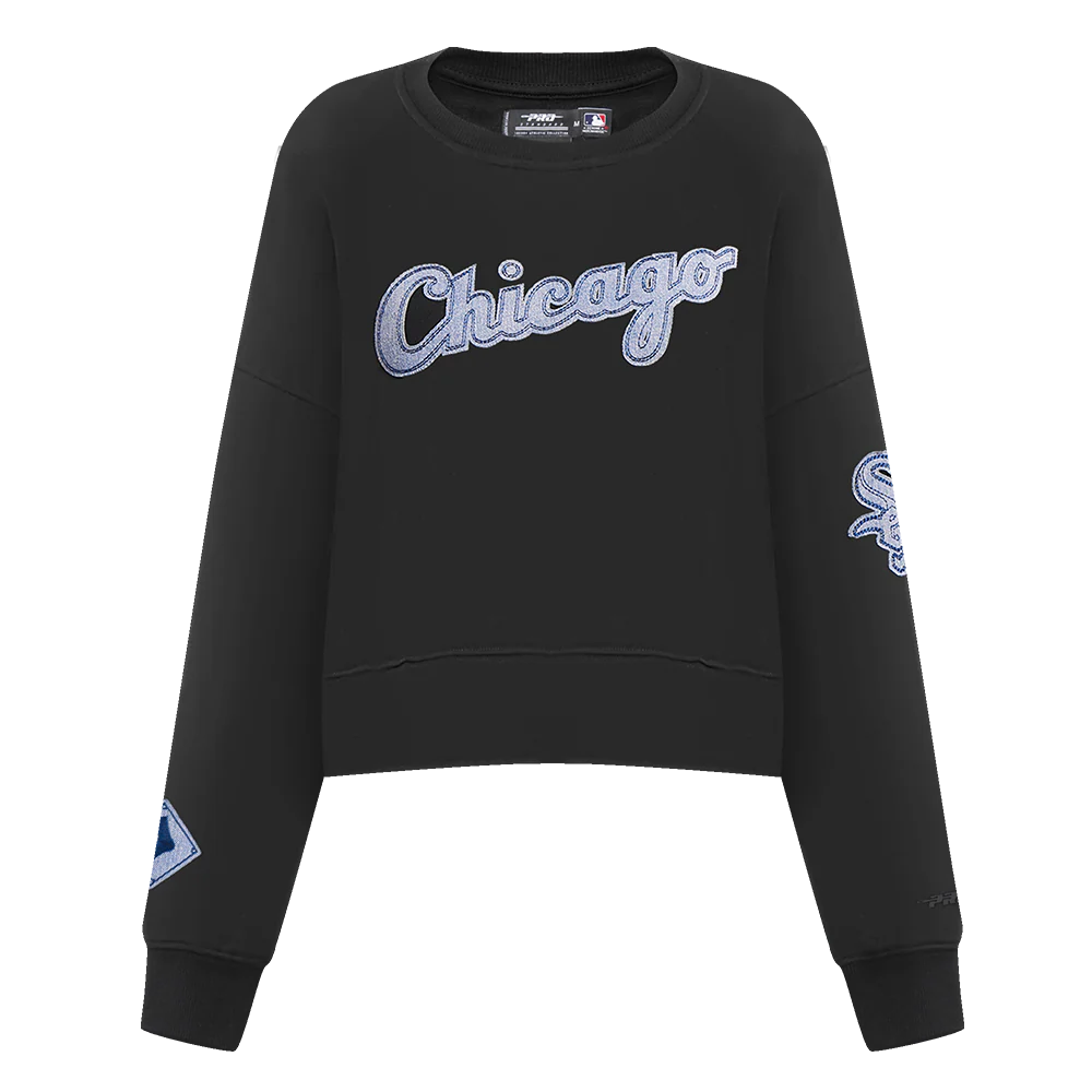 MLB CHICAGO WHITE SOX VARSITY BLUES WOMEN'S CREWNECK (BLACK)