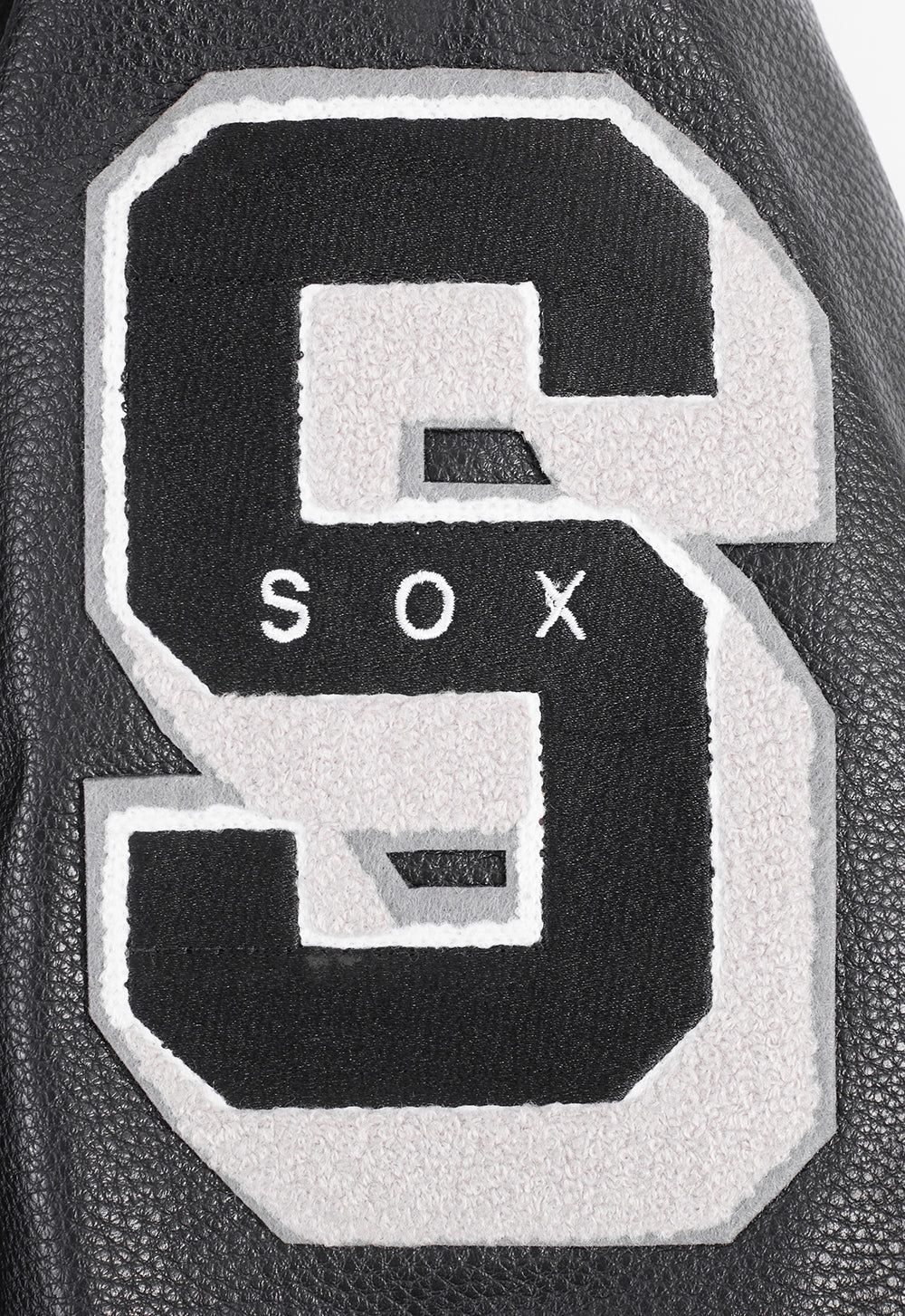 MLB CHICAGO WHITE SOX MASHUP WOMEN'S RIB WOOL VARSITY JACKET (BLACK/GRAY) - Image 7