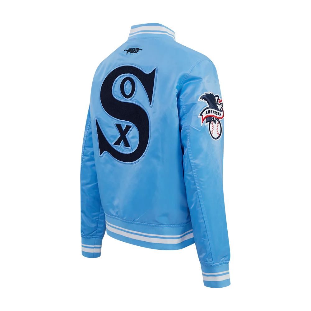 MLB CHICAGO WHITE SOX RETRO CLASSICS WOMEN'S SATIN JACKET (UNIVERSITY BLUE) - Image 4