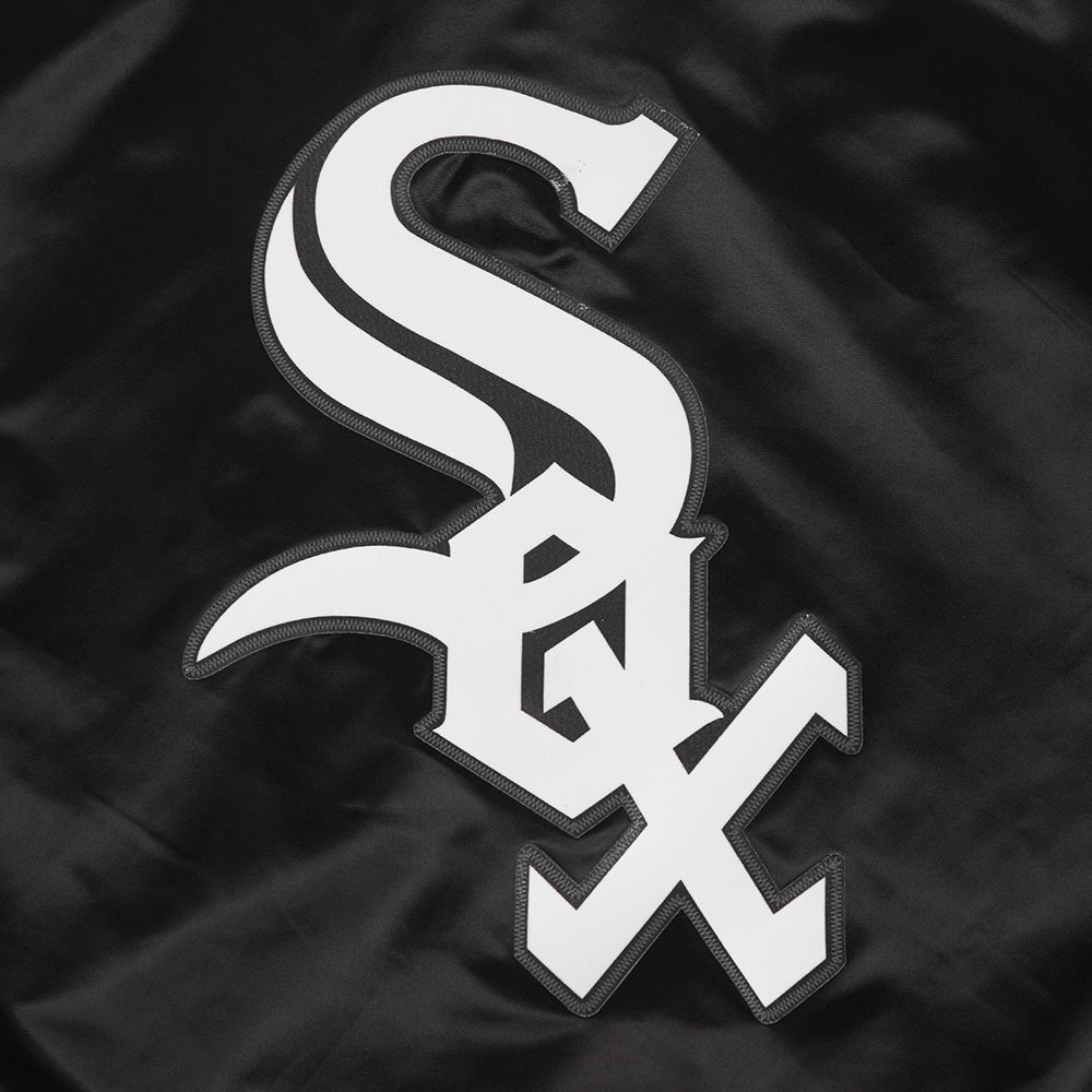 MLB CHICAGO WHITE SOX CLASSIC WOMEN'S SATIN JACKET (BLACK) - Image 7
