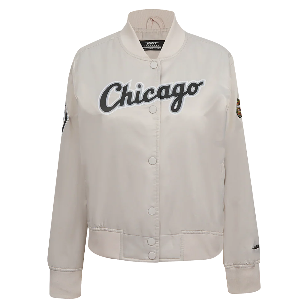 MLB CHICAGO WHITE SOX CLASSIC WOMEN'S SATIN JACKET (SILVER)