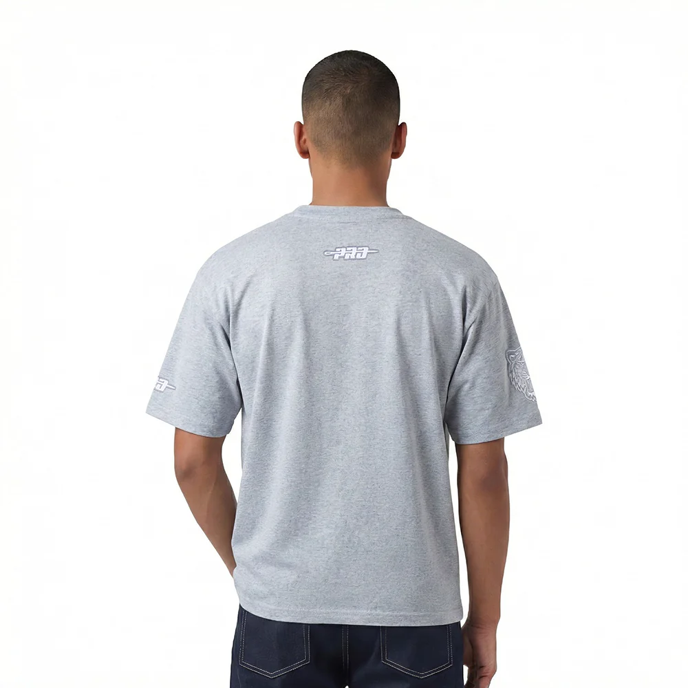 MLB DETROIT TIGERS REVERSE FRENCH TERRY MEN'S COTTON JERSEY DROP SHOULDER TOP (DARK HEATHER GRAY) - Image 2