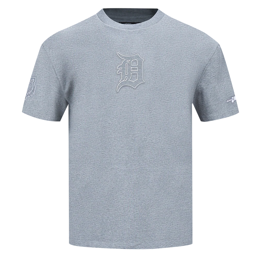 MLB DETROIT TIGERS REVERSE FRENCH TERRY MEN'S COTTON JERSEY DROP SHOULDER TOP (DARK HEATHER GRAY) - Image 3
