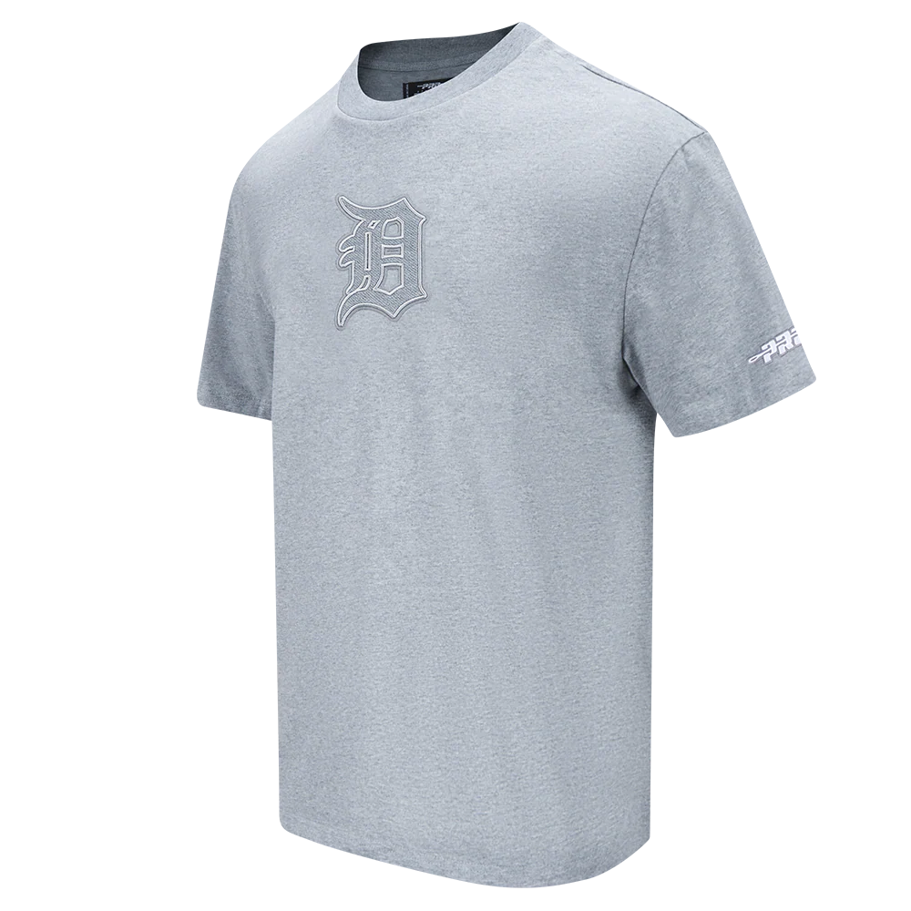 MLB DETROIT TIGERS REVERSE FRENCH TERRY MEN'S COTTON JERSEY DROP SHOULDER TOP (DARK HEATHER GRAY) - Image 4