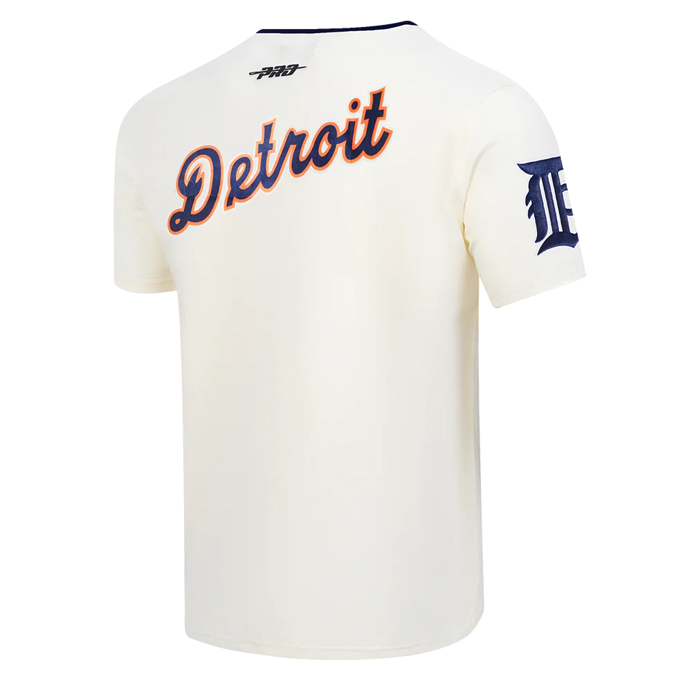 MLB DETROIT TIGERS RETRO CASCADE MEN'S RINGER TOP (EGGSHELL/ MIDNIGHT NAVY) - Image 4
