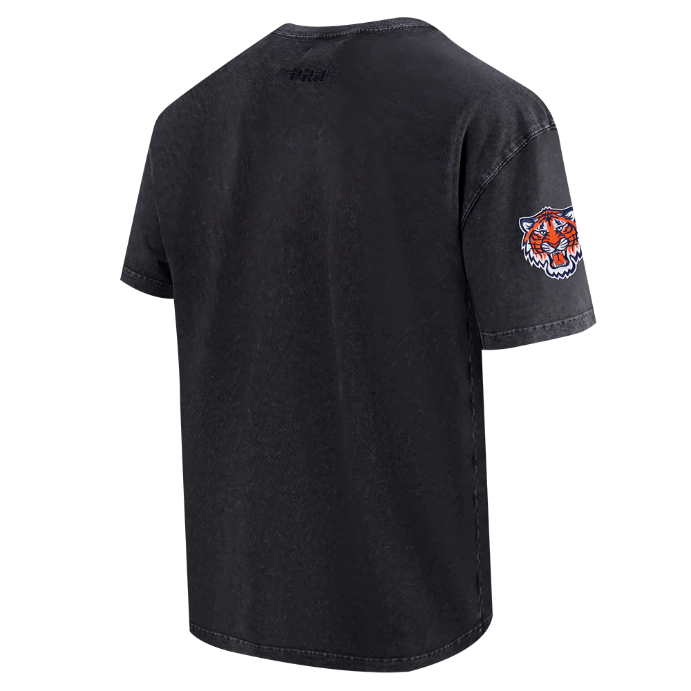 MLB DETROIT TIGERS CHROME MEN'S COTTON JERSEY DROP SHOULDER TOP (WASHED BLACK) - Image 4