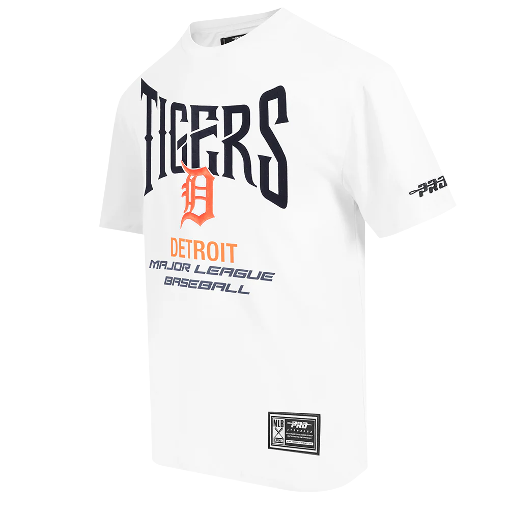 MLB DETROIT TIGERS CITY TOUR 2.0 MEN'S COTTON JERSEY DROP SHOULDER TOP (WHITE) - Image 2