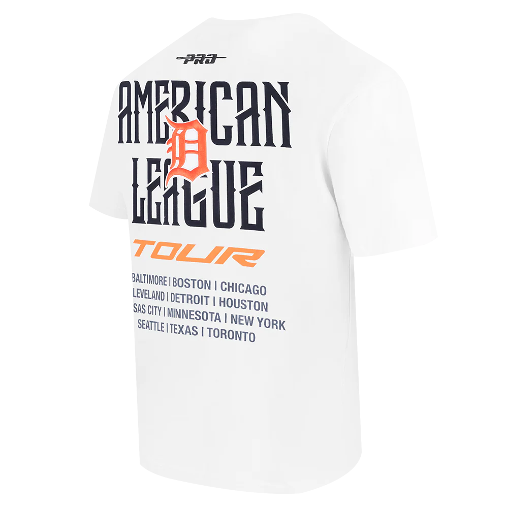 MLB DETROIT TIGERS CITY TOUR 2.0 MEN'S COTTON JERSEY DROP SHOULDER TOP (WHITE) - Image 4