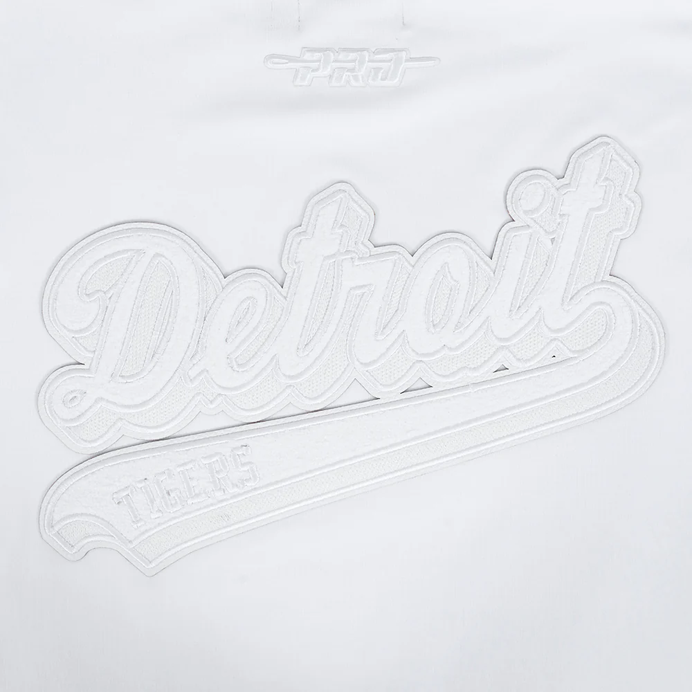 MLB DETROIT TIGERS WHITE OUT MEN'S SHORT SLEEVE PULLOVER HOODIE (WHITE) - Image 5