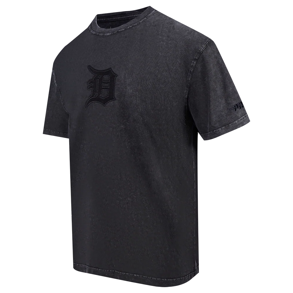 MLB DETROIT TIGERS WASHED CLASSIC MEN'S ENZYME WASH CJ DROP SHOULDER TEE (WASHED BLACK) - Image 2