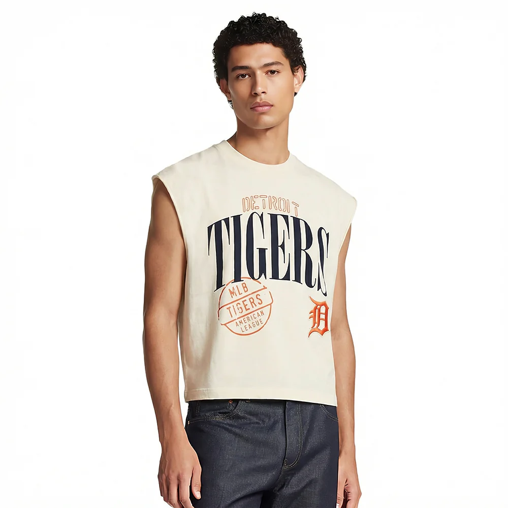 MLB DETROIT TIGERS STAMPED MEN'S S/S TEE (EGGSHELL)