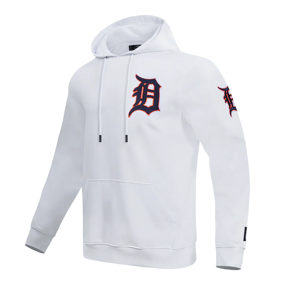 MLB DETROIT TIGERS CLASSIC CHENILLE MEN'S PULLOVER HOODIE (WHITE) - Image 2